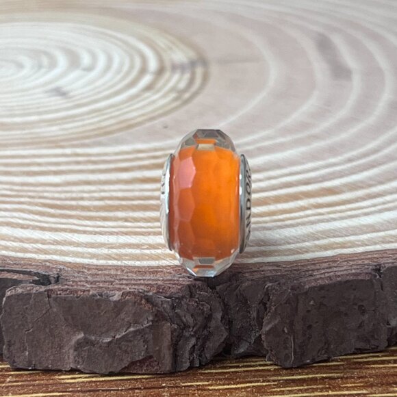 Murano Glass Fascinating Orange Bead Charm - Picture 3 of 5